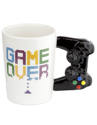 Taza asa con forma de mando videojuegos Game Over