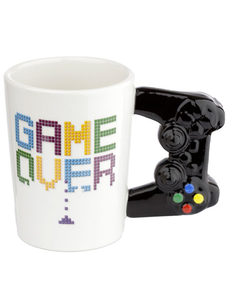 Taza asa con forma de mando videojuegos Game Over