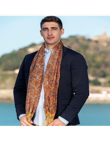 Fular de seda Hombre Amarillo