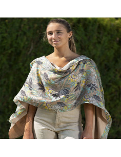 Fular de seda amb forro de viscosa 180x50cm beix 2