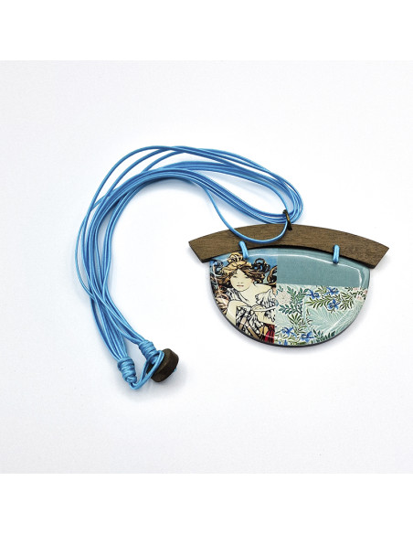 Collaret fusta noia turquesa