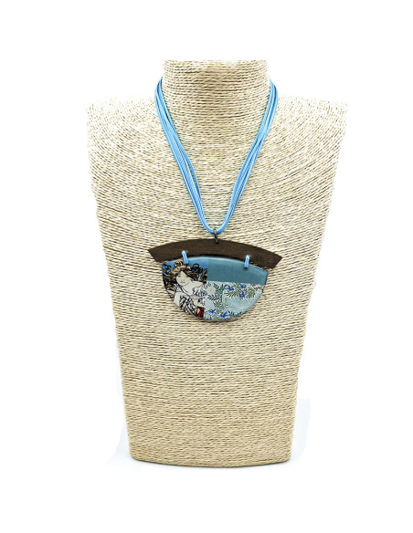 Collaret fusta noia turquesa