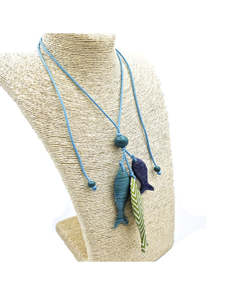 Collaret ajustable tres peces verde turquesa