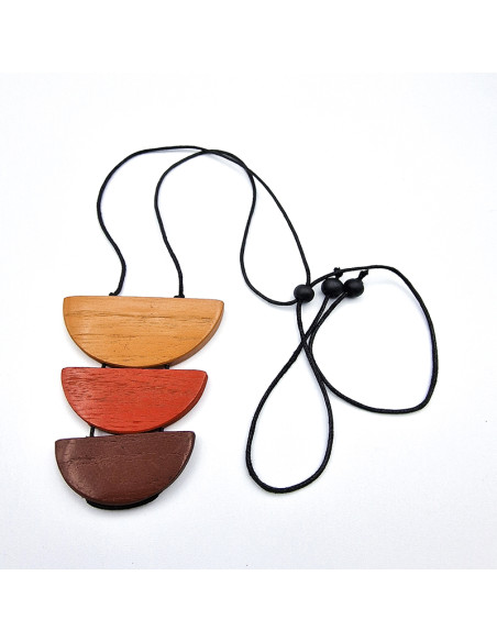 Collaret ajustable 3 semicercles fusta taronja