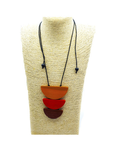 Collaret ajustable 3 semicercles fusta taronja