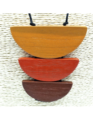 Collaret ajustable 3 semicercles fusta taronja