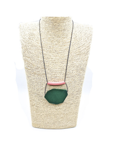 Penjoll de fusta ajustable color verd i rosa