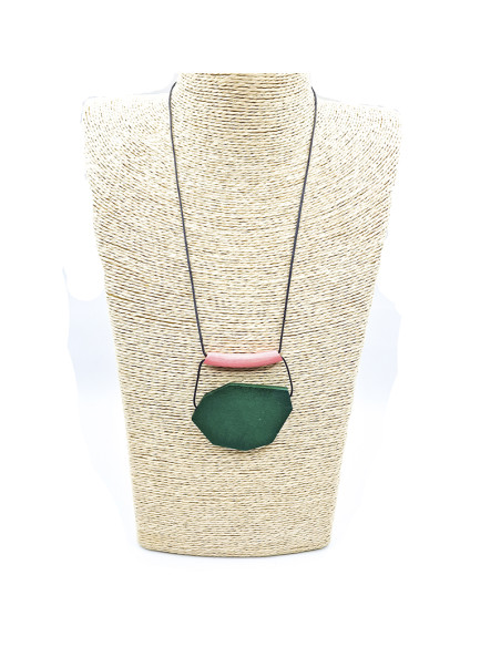 Penjoll de fusta ajustable color verd i rosa