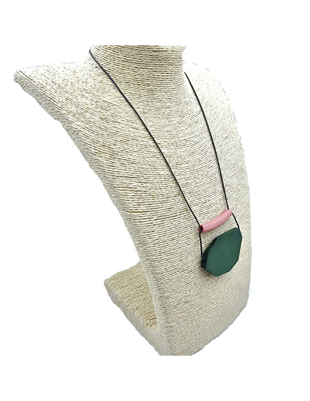 Penjoll de fusta ajustable color verd i rosa