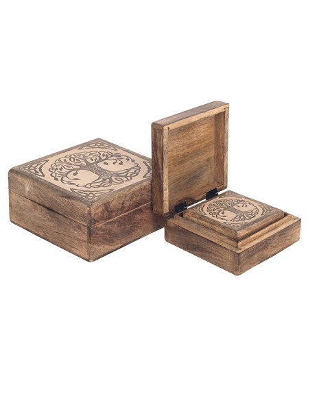 Caja de madera árbol de la vida