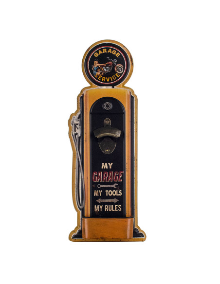 Abridor de botellas vintage para pared GASOLINERA