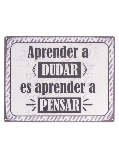 Placa paret frase APRENDRE A DUBTAR
