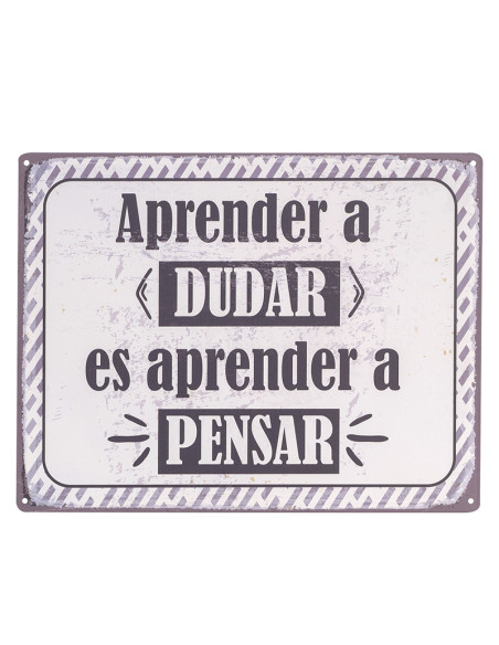 Placa paret frase APRENDRE A DUBTAR