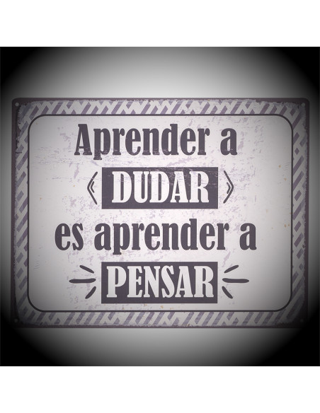 Placa paret frase APRENDRE A DUBTAR