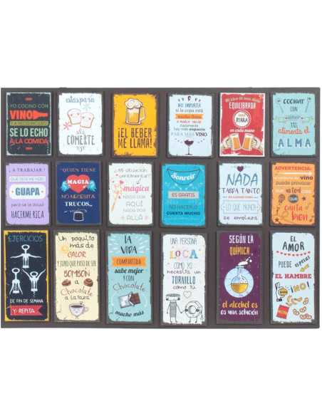 Imanes vintage distintas frases en español