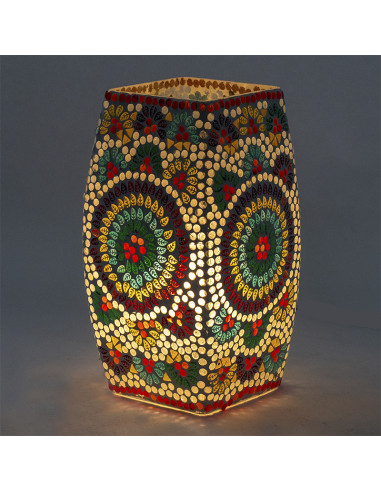 Lámpara de sobremesa cristal mosaico multicolor