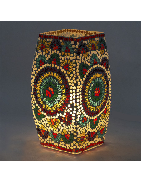 Lámpara de sobremesa cristal mosaico multicolor