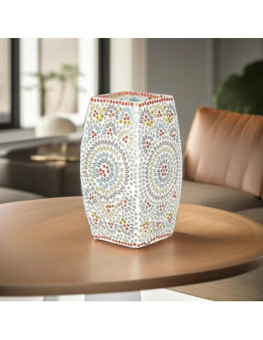 Lámpara de sobremesa cristal mosaico multicolor