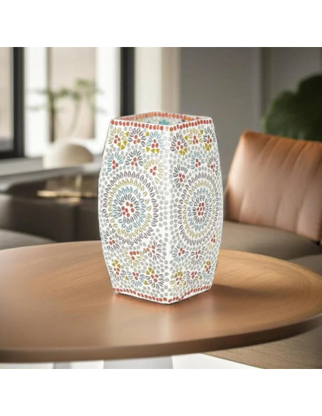 Lámpara de sobremesa cristal mosaico multicolor