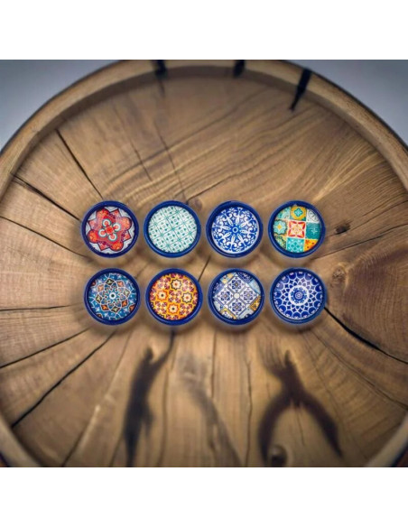 Tapón de vino Mosaico de colores. Juego de 8