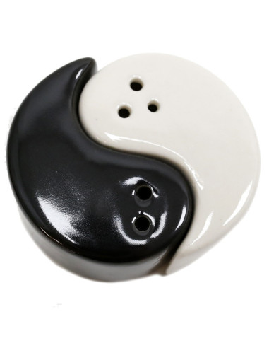 Juego de salero y pimentero ying yang cerámica