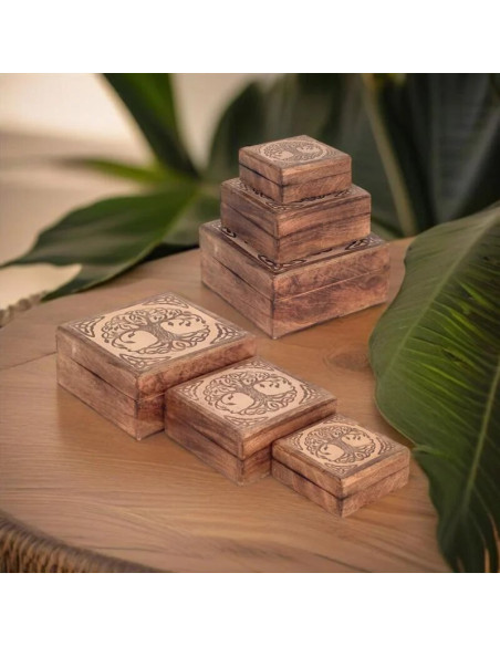 Caja de madera árbol de la vida