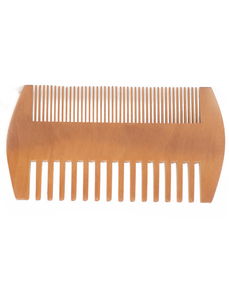 Peine de barba dos lados de madera de peral