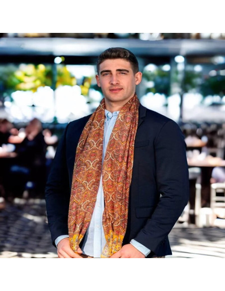 Fular de seda Hombre Amarillo
