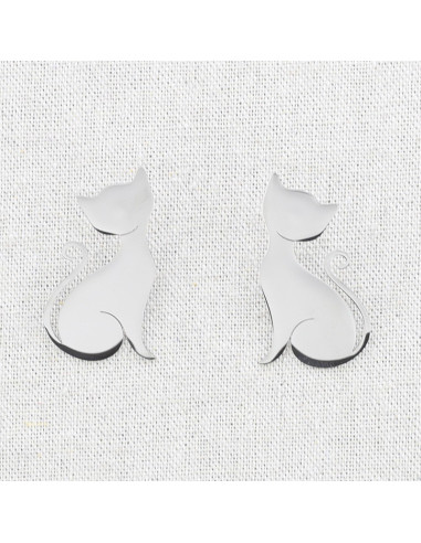 Pendientes gatito acero QUASI