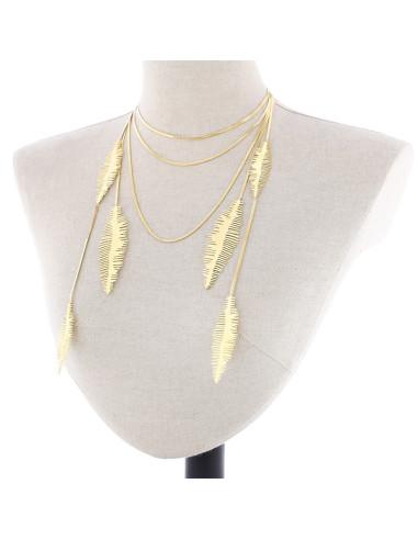 Collar largo acero Hojas QUASI