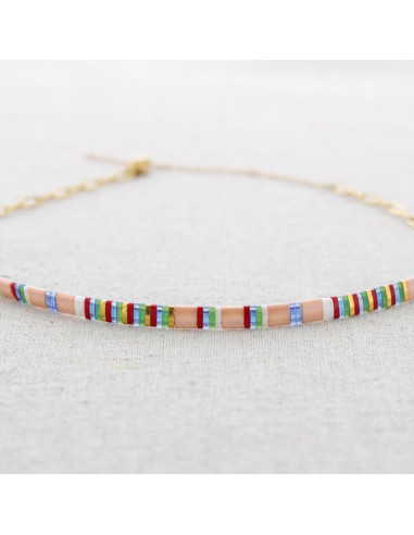 Collar tipo choker acero cuentas Miyuki QUASI