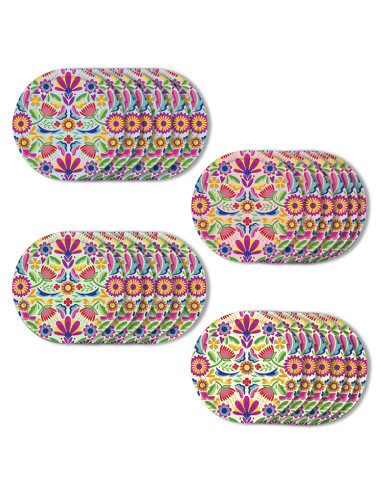 Juego 6 posavasos redondos FLORES