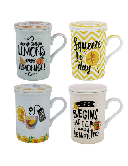 Joc 4 mugs amb tapa i filtre