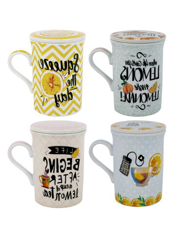 Joc 4 mugs amb tapa i filtre