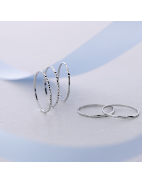Anillo acero 5 piezas bañado oro 3 mils QUASI
